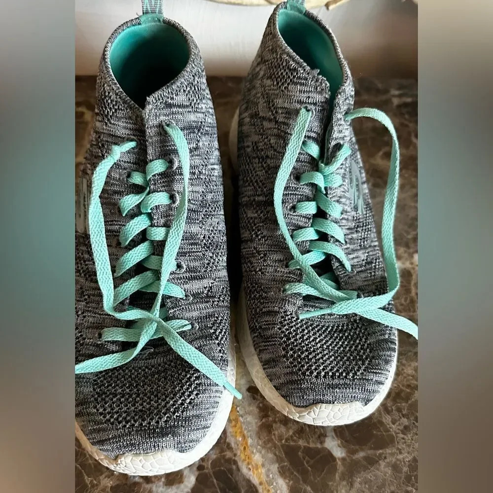 Skechers Women’s Burst Divergent Gray Hi Top Sneakers Size 9.5